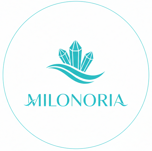 Create a unique Cyan color logo for Milonoria